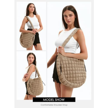 LEXSION Lightweight Quilted Puffer Carryall Tote Bag