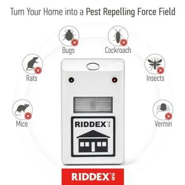 RIDDEX Plus Insect Repellent | Plug in, Mouse Deterrent - Pest Control for Defense Against Rats, Mice, Roaches, Bugs and Insects | Control Pests with No Chemicals or Poison | White