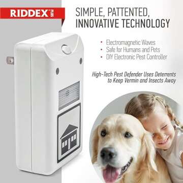 RIDDEX Plus Insect Repellent | Plug in, Mouse Deterrent - Pest Control for Defense Against Rats, Mice, Roaches, Bugs and Insects | Control Pests with No Chemicals or Poison | White