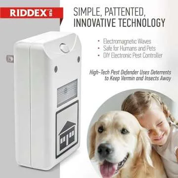 RIDDEX Plus Insect Repellent | Plug in, Mouse Deterrent - Pest Control for Defense Against Rats, Mice, Roaches, Bugs and Insects | Control Pests with No Chemicals or Poison | White