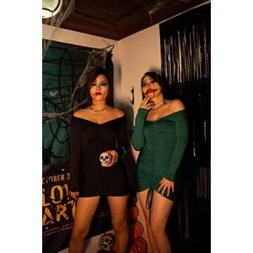 XXTAXN Women's Sexy Formal Bodycon V Neck Long Sleeve Cocktail Party Midi Dress Pink