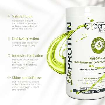 Bio Protein Botox Hair Treatment - Formaldehyde-Free Straightening, Anti-Frizz Keratin with Organic Keratin for Sleek Hair, 1kg