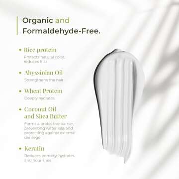 Bio Protein Botox Hair Treatment - Formaldehyde-Free Straightening, Anti-Frizz Keratin with Organic Keratin for Sleek Hair, 1kg