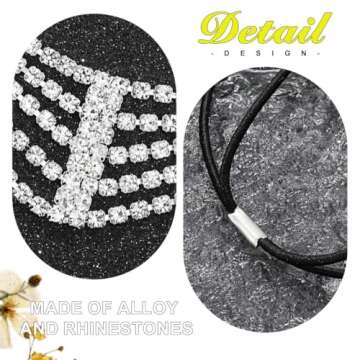 Jeairts Rhinestone Head Chain Forehead Bridal Headband Elastic Crystal Hair Band Halloween Prom Hair Jewelry for Women (1-Silver)