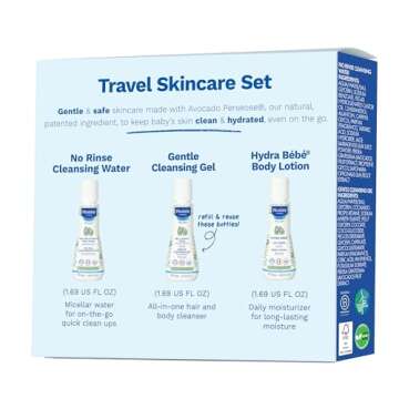 Mustela Travel Skincare Set - Eco-Friendly Baby Care - TSA Approved - 3 Essential Items