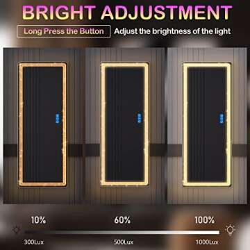 Vlsrka Full Length LED Mirror with 7 Color Modes