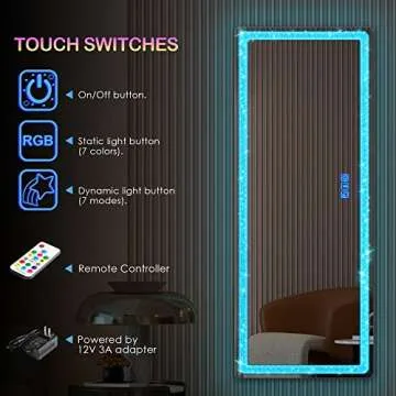 Vlsrka Full Length LED Mirror with 7 Color Modes