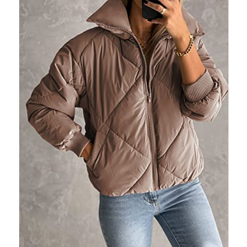 Stylish Newffr Womens Cropped Puffer Jacket for Winter