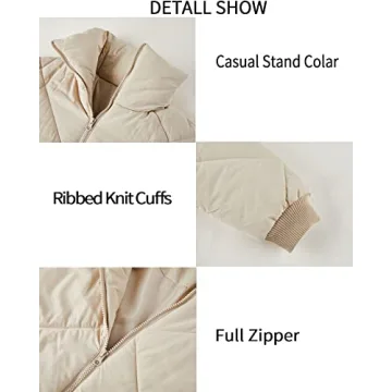 Stylish Newffr Womens Cropped Puffer Jacket for Winter