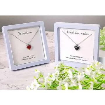 SmileBelle Black Heart Necklace for Stylish Women