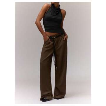 Milumia Women's Draped Halter Neck Backless Tank Top Sleeveless Asymmetrical Hem Crop Tops Black Small