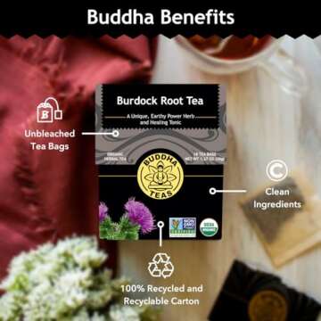 Buddha Teas Burdock Root Herbal Tea for Health & Wellbeing