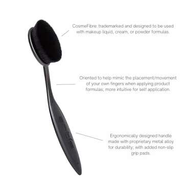 Artis Elite Black Oval 7 Brush | Oval Makeup Brush | Luxury Synthetic Foundation Brush | Ideal for foundation, SPF, Skincare | Use with liquids, powders, and creams | Creates Airbrush Finish