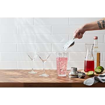 Houdini 24oz Glass Cocktail Shaker, Includes Six Recipes
