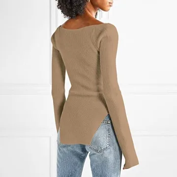 MISSACTIVER Stylish Sweetheart Neck Asymmetrical Knit Sweater