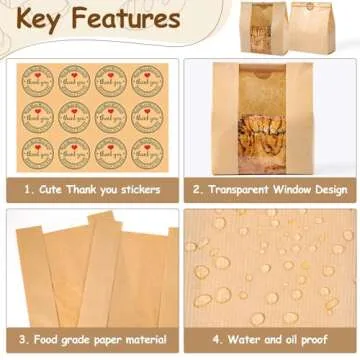 Quality Bread Bags for Homemade Treats with Stickers