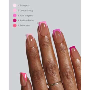 BTArtboxnails XCOATTIPS Pink French Tip Press On Nails - Short Press On Nails Square, Soft Gel Nail Tips, 160Pcs Soak Off Acrylic Brown Fake Nail Extension in 16 Sizes