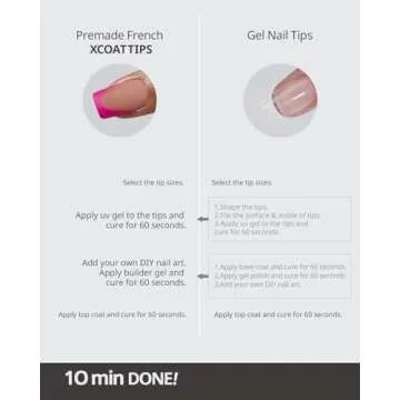 BTArtboxnails XCOATTIPS Pink French Tip Press On Nails - Short Press On Nails Square, Soft Gel Nail Tips, 160Pcs Soak Off Acrylic Brown Fake Nail Extension in 16 Sizes