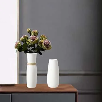 Stylish Jelofly White Ceramic Vases Set - Elegant Decor