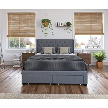 DG Casa Bardy Upholstered Queen Bed Frame with Storage