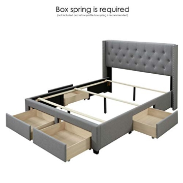 DG Casa Bardy Upholstered Queen Bed Frame with Storage