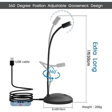 JOUNIVO USB Microphone with Gooseneck Design