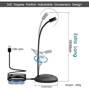 JOUNIVO USB Microphone with Gooseneck Design