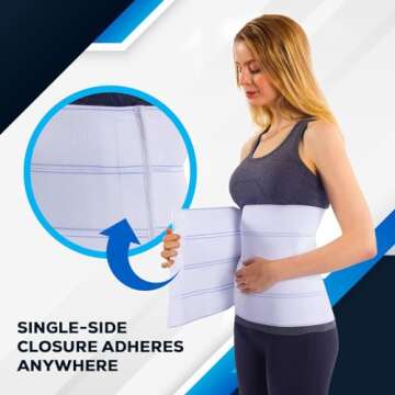 NYOrtho Abdominal Binder Lower Waist Support Belt - Compression Wrap - Men - Women MADE IN USA (60" - 75") 3 Panel - 9"