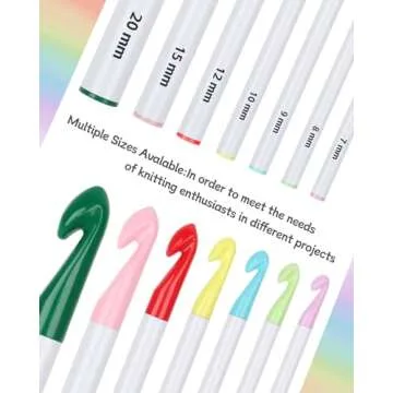 Coopay 7pcs Huge Crochet Hook Set 20mm-7mm Large Size Crochet Needles for Crocheting Knitting Needles Set DIY Craft Yarn Weaving Tools for Beginners and Experienced Crochet Enthusiasts