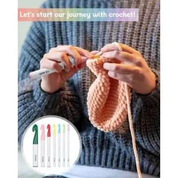 Coopay 7pcs Huge Crochet Hook Set 20mm-7mm Large Size Crochet Needles for Crocheting Knitting Needles Set DIY Craft Yarn Weaving Tools for Beginners and Experienced Crochet Enthusiasts