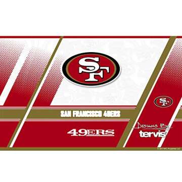 Tervis NFL San Francisco 49ers Edge Stainless Steel Tumbler with Clear and Black Hammer Lid 20oz, Silver