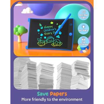 ORSEN 2 Pack LCD Writing Tablet for Kids, Colorful Doodle Board Drawing Pad for Kids, Toddler Easter Basket Stuffers Toy Gifts for Age 3 4 5 6 7 8 Year Old Girls Boys