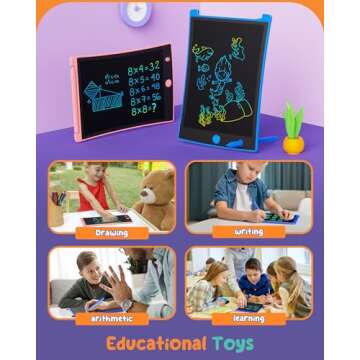 ORSEN 2 Pack LCD Writing Tablet for Kids, Colorful Doodle Board Drawing Pad for Kids, Toddler Easter Basket Stuffers Toy Gifts for Age 3 4 5 6 7 8 Year Old Girls Boys