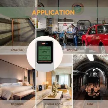 Cradtec Digital Radon Detector III, White, Radon Monitor, Radon Meter, Tempered Glass, Short Term and Long Term Result, Portable, Easy to Use, 3 AAA Batteries, Switchable Between Bq/M3 and pCi/L