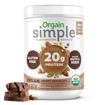 Orgain Organic Simple Vegan Protein Powder, Chocolate - 20g Plant Based Protein, With less Ingredien...