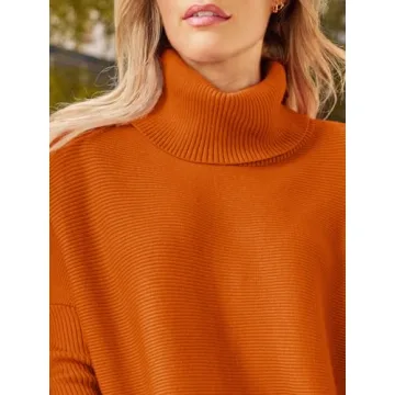 LILLUSORY Oversized Turtleneck Pullover for Women Winter