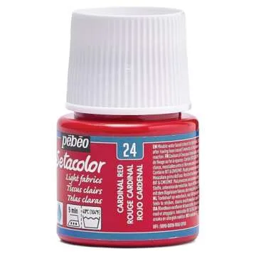 Pebeo Setacolor Light Fabrics Paint - Cardinal Red 45ml