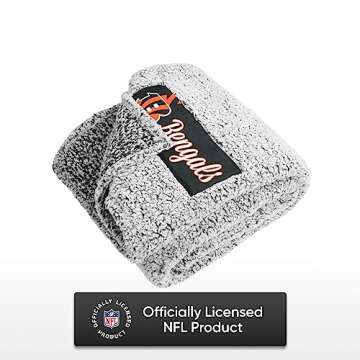 FOCO Cincinnati Bengals NFL Big Logo Cloud Sherpa Blanket