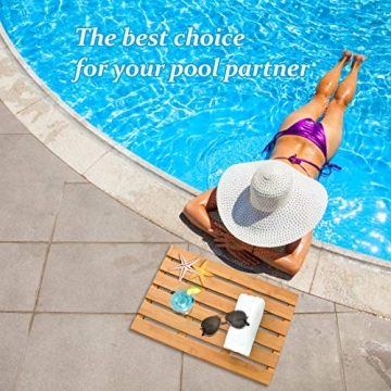 Stylish Bamboo Bath Mat for Luxury Showers & Outdoors