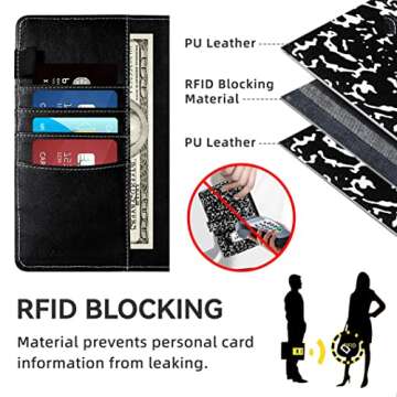 Iqihoo Budget Binder, Binder with Zipper Envelopes, Money Organizer for Cash, 27Pcs Cash Marble Saving Black