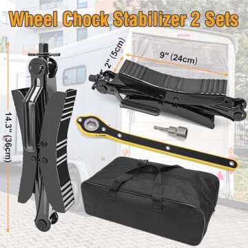Lezcufer Camper Wheel Chock Stabilizer: Heavy-Duty RV Stability