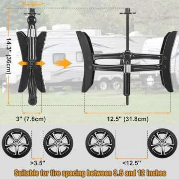 Lezcufer Camper Wheel Chock Stabilizer for RVs and Trailers