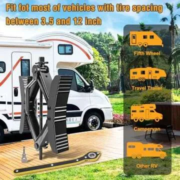 Lezcufer Camper Wheel Chock Stabilizer for RVs and Trailers