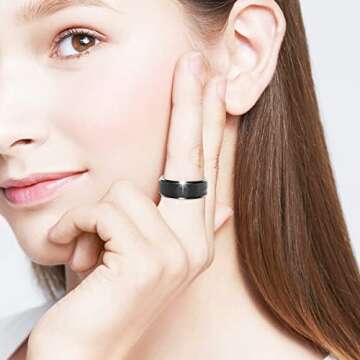 Stylish Fidget Spinner Ring for Anxiety Relief - Black 8mm