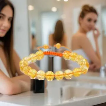 DHYANARSH Natural Citrine Beads Bracelet - Bohemian Metaphysical Holistic Unisex