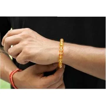 DHYANARSH Natural Citrine Beads Bracelet - Bohemian Metaphysical Holistic Unisex