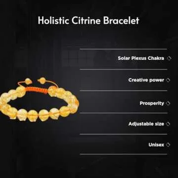 DHYANARSH Natural Citrine Beads Bracelet - Bohemian Metaphysical Holistic Unisex