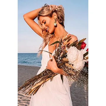 Beaded Champagne Bottle Earrings for Women Handmade Bead Champagne Drop Dangle Earring Statement Earring Studs for Birthday Holiday Parties Gifts (Gold)