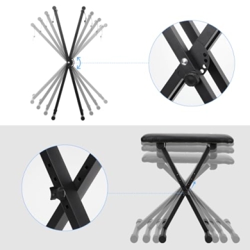 Adjustable Double-X Keyboard Stand and Bench Set