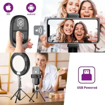 Selfie Ring Light with 3 Stands and 2 Phone Holders Well Equipped RGB Ring Light with 14 Colors of Light, Lighting for Phone/Desk/Laptop/Video Recording/Makeup/Room Meeting/Live Stream/TikTok